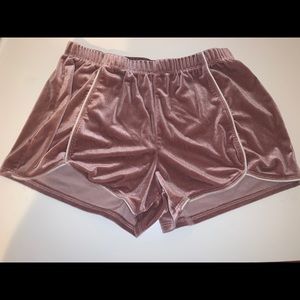 pink velvet sleep shorts